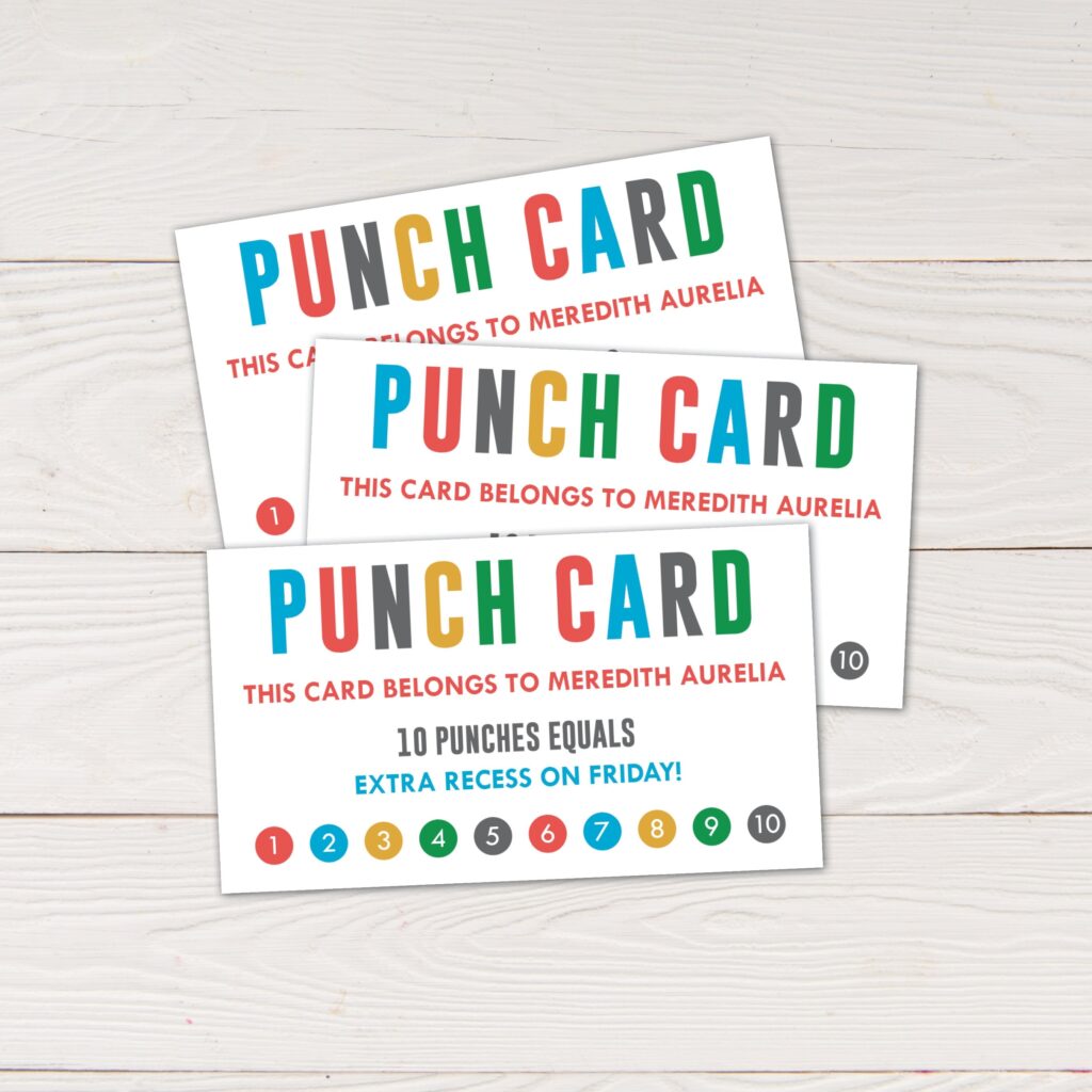 Printable Punch Cards Incentive Cards For Students And Etsy de