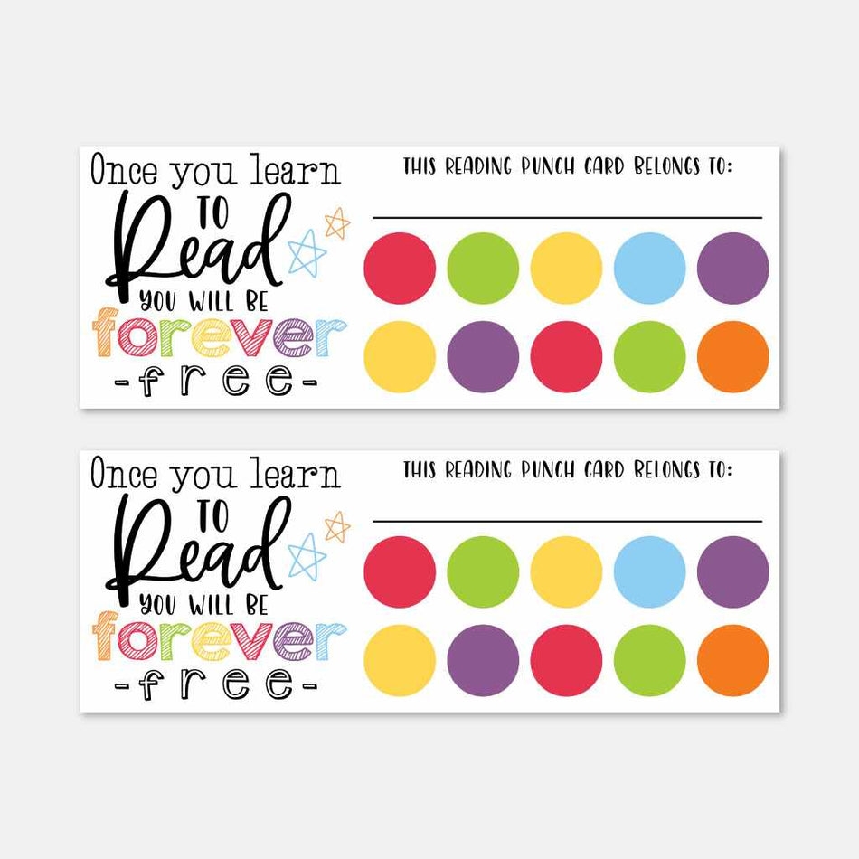 Printable Reading Punch Card Templates Hadley Designs