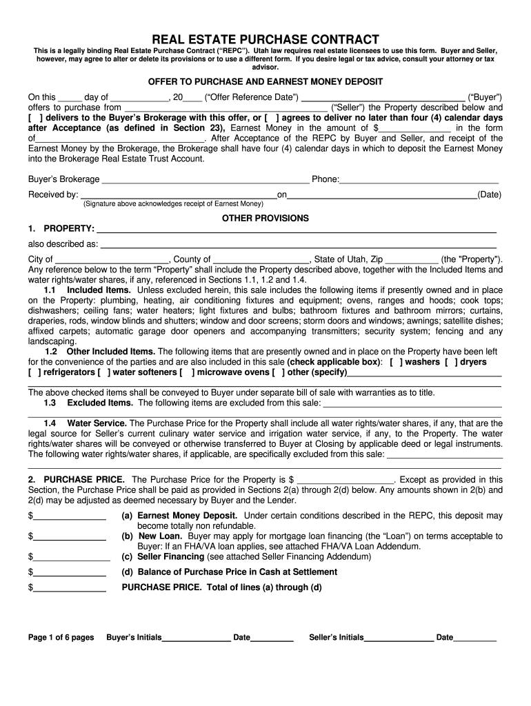 Printable Real Estate Purchase Agreement Pdf Fill Out Sign Online DocHub