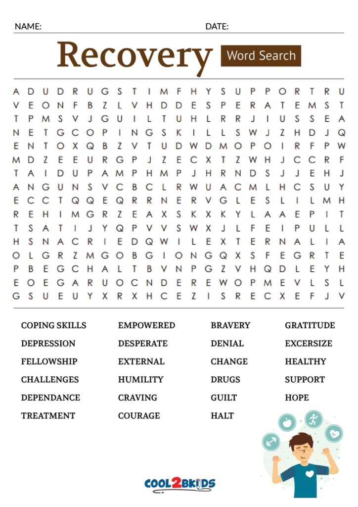 Printable Recovery Word Search Cool2bKids