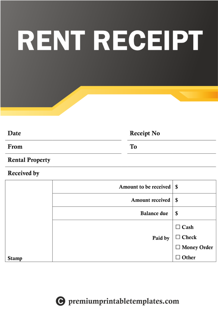 Printable Rent Receipt Template In PDF Word Receipt Template Spreadsheet Template Rent