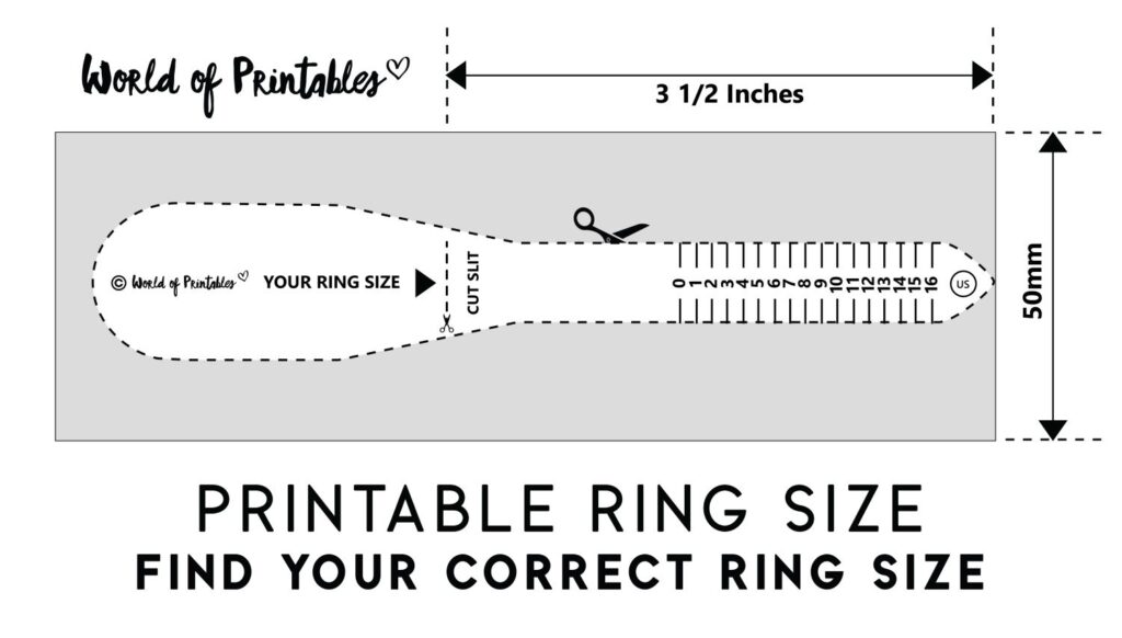 Printable Ring Size Chart Find Your Ring Size Easy World Of Printables