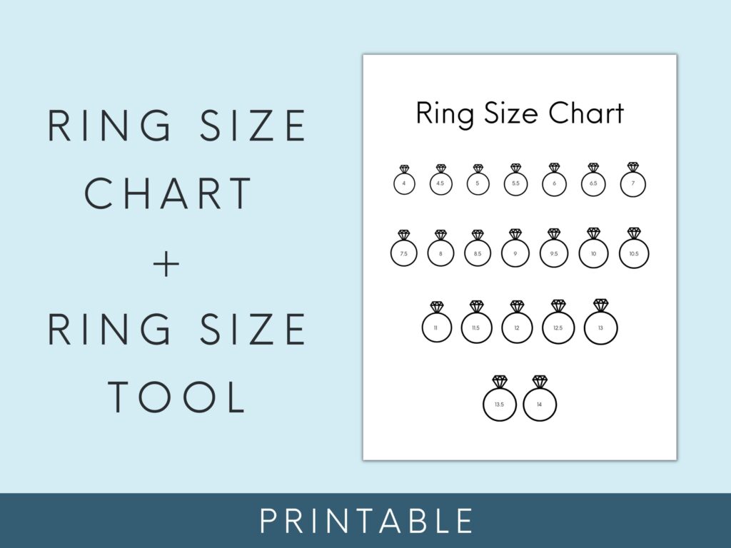 Printable Ring Size Chart Ring Sizer Tool Find Your Ring Etsy de