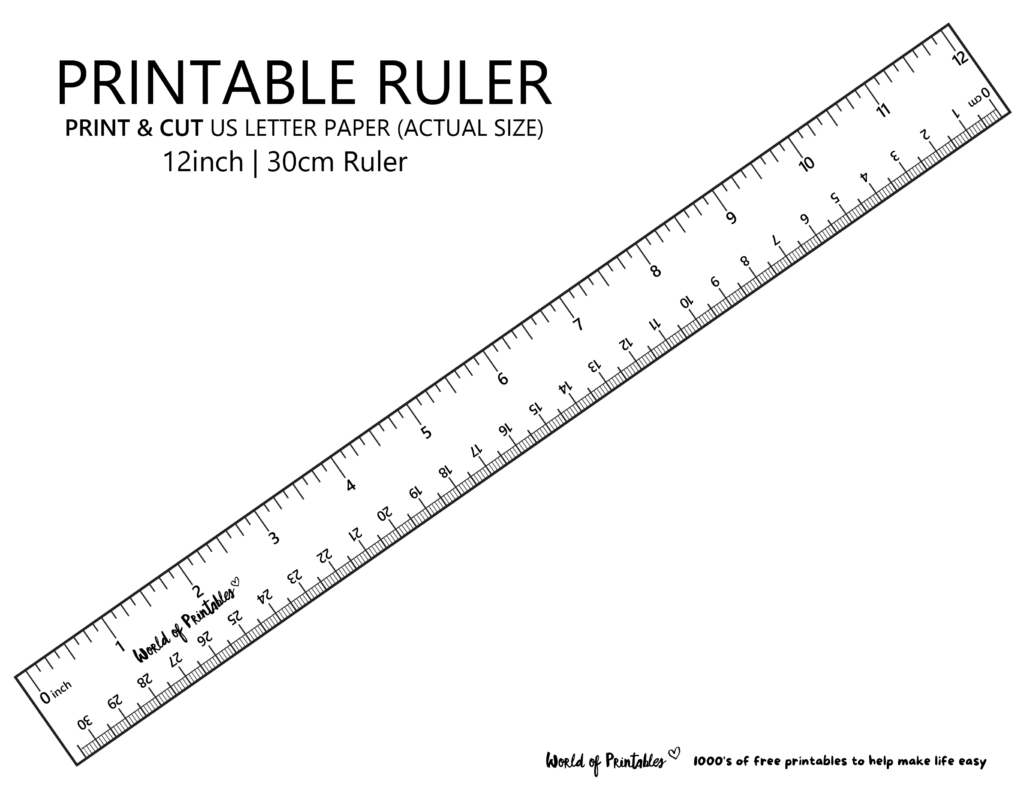 Printable Ruler Free Accurate Ruler Inches CM MM World Of Printables