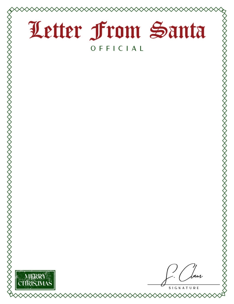 Free Santa Stationary Printable