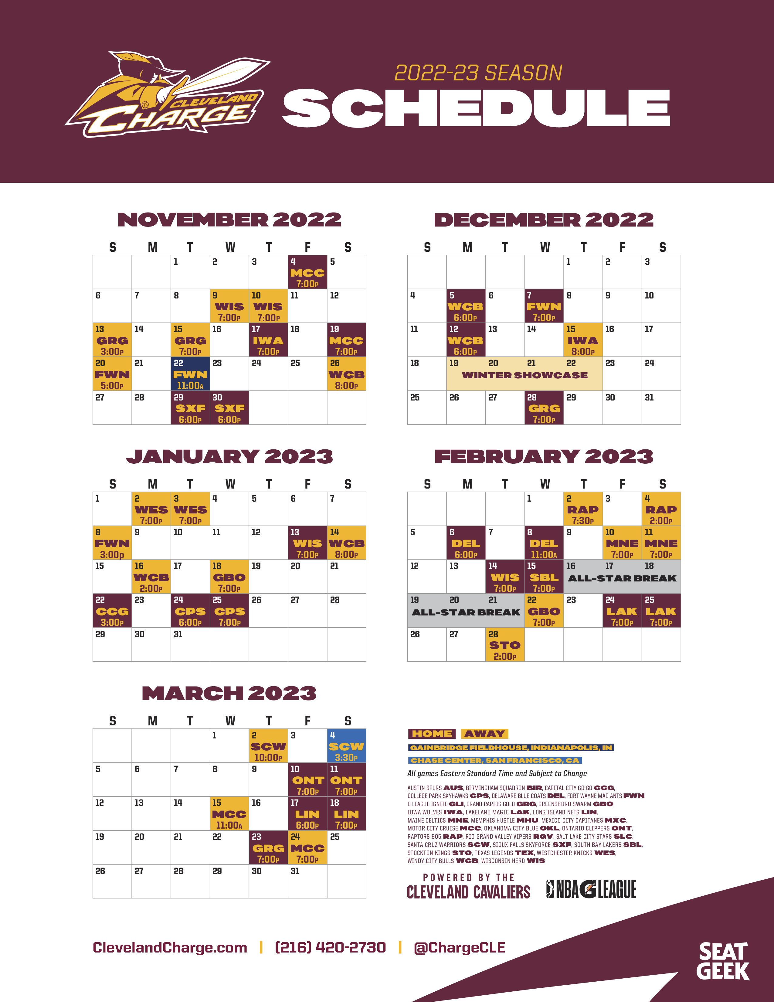 Printable Schedule Charge Basketball