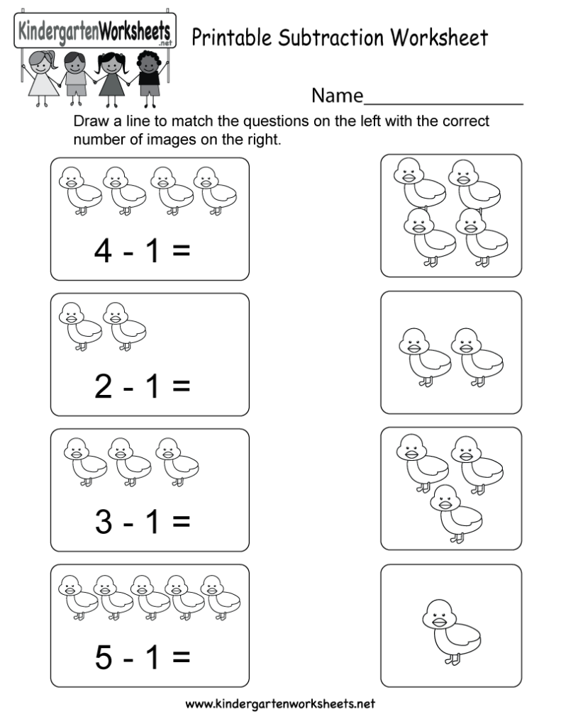 Printable Subtraction Worksheet Free Kindergarten Math Worksheet For Kids