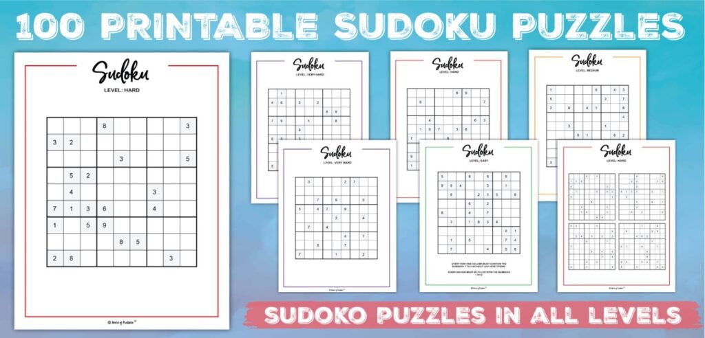 Printable Sudoku 100 Puzzles From Easy To Hard World Of Printables