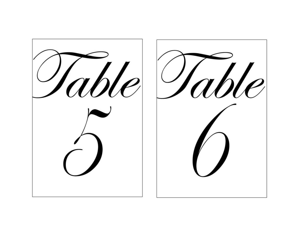 Printable Table Numbers Printable Table Numbers Wedding Table Numbers Template Diy Printable Table Numbers