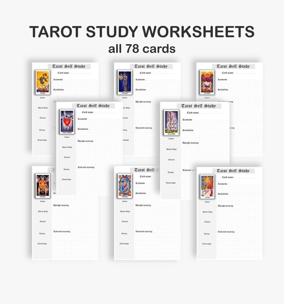 PRINTABLE Tarot PDF Card Study Tarot Journaling Tarot For Etsy de