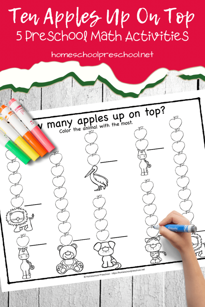 Printable Ten Apples Up On Top Preschool Math Activities