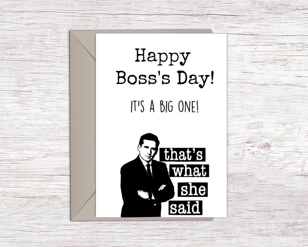 Printable The Office Boss s Day Card Printable Funny Etsy