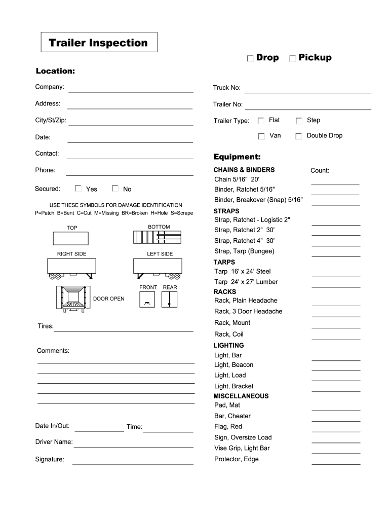 Printable Trailer Inspection Template Fill Out Sign Online DocHub