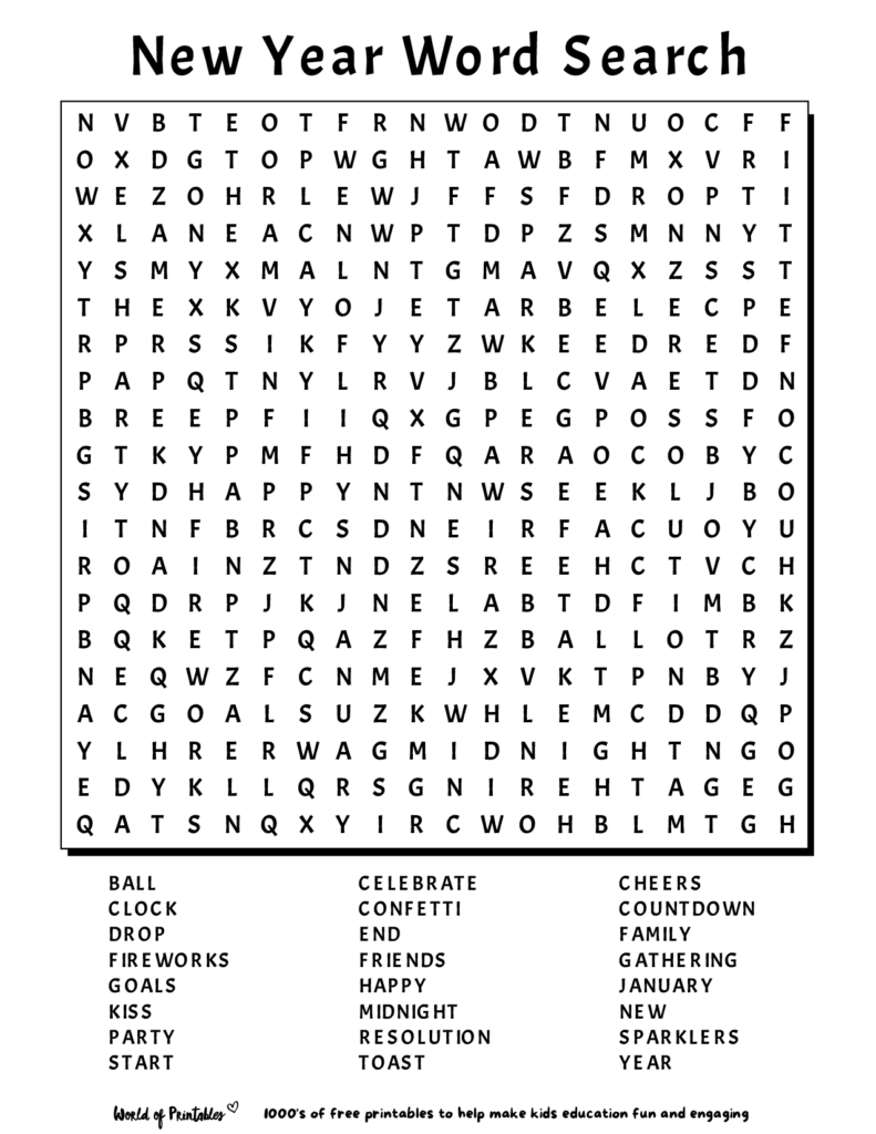 Free Printable Large Print Word Search