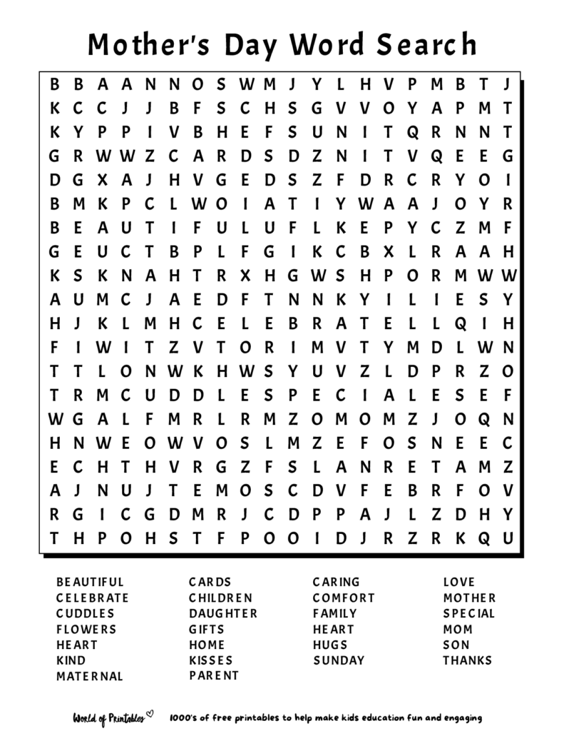 Printable Word Search World Of Printables