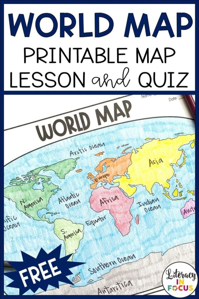 Printable World Map Worksheet And Quiz World Map Printable Map Activities Map Worksheets