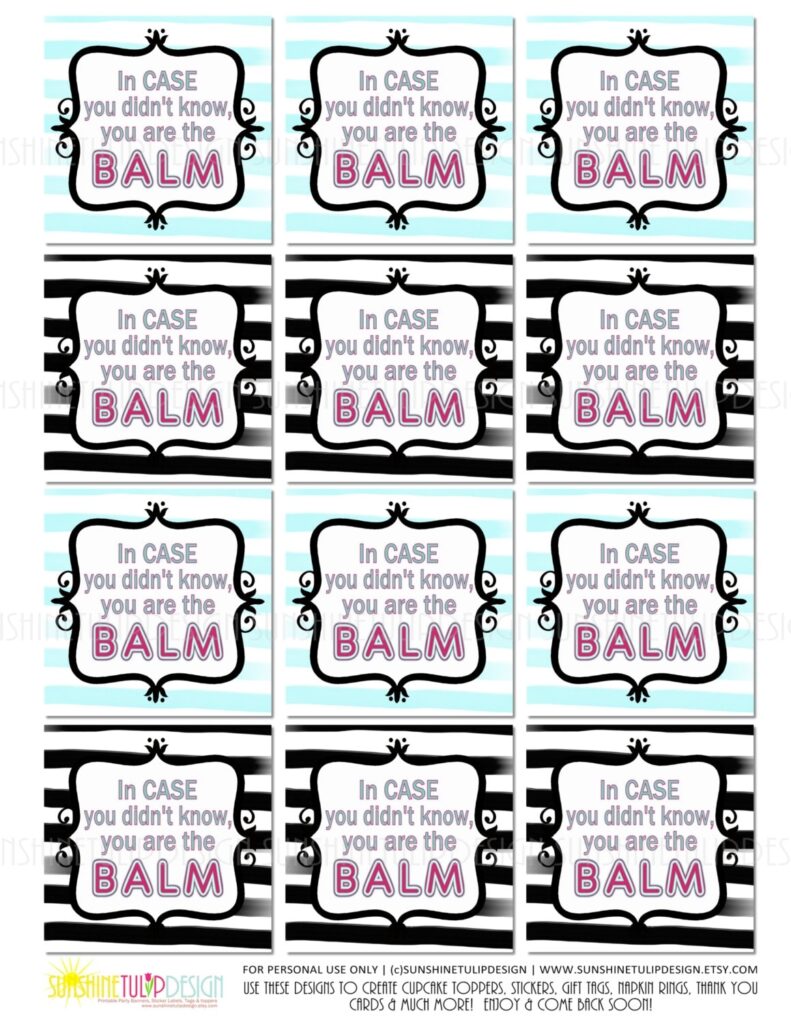 Printable You Are The Balm Teacher Appreciation Gift Tags Lip Etsy Schweiz