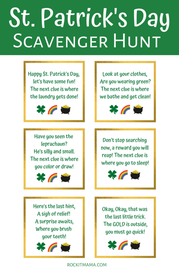 Quick And Easy St Patrick s Day Scavenger Hunt For Kids Rock It Mama