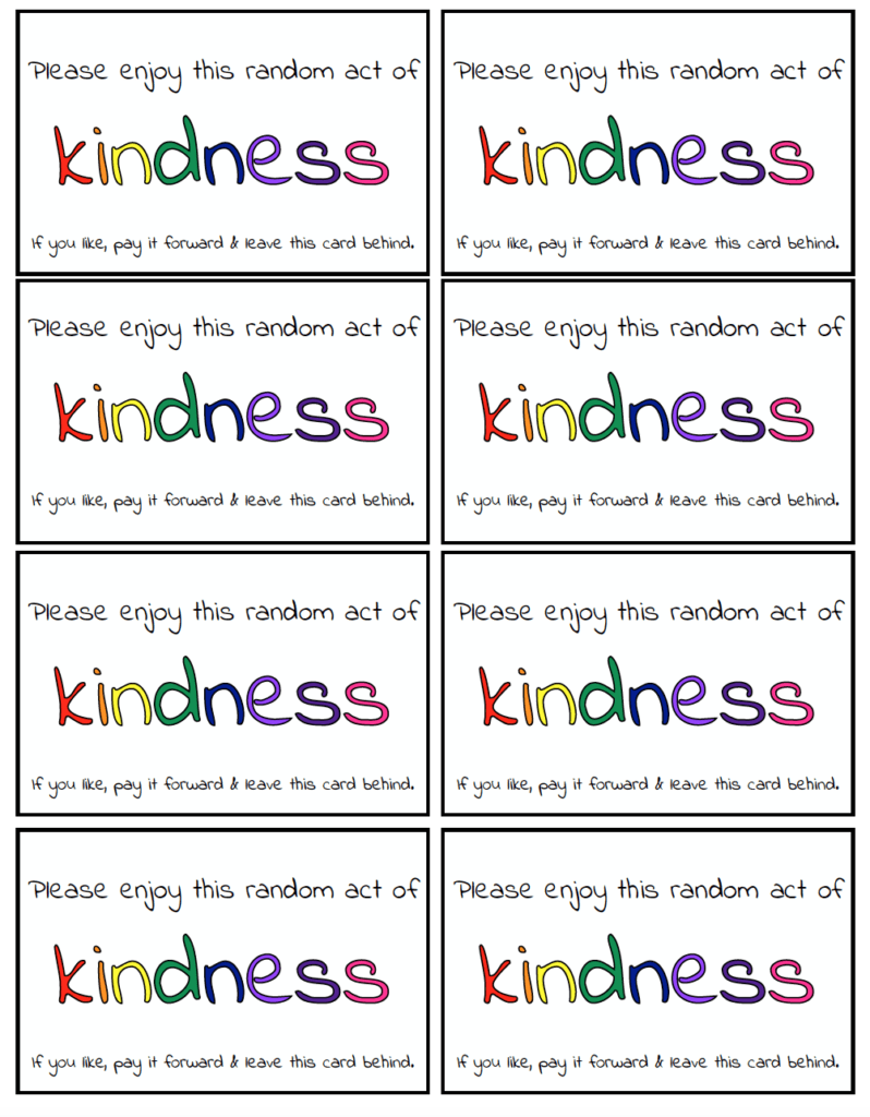 Free Printable Random Acts Of Kindness Cards Pdf - Free Printable Templates