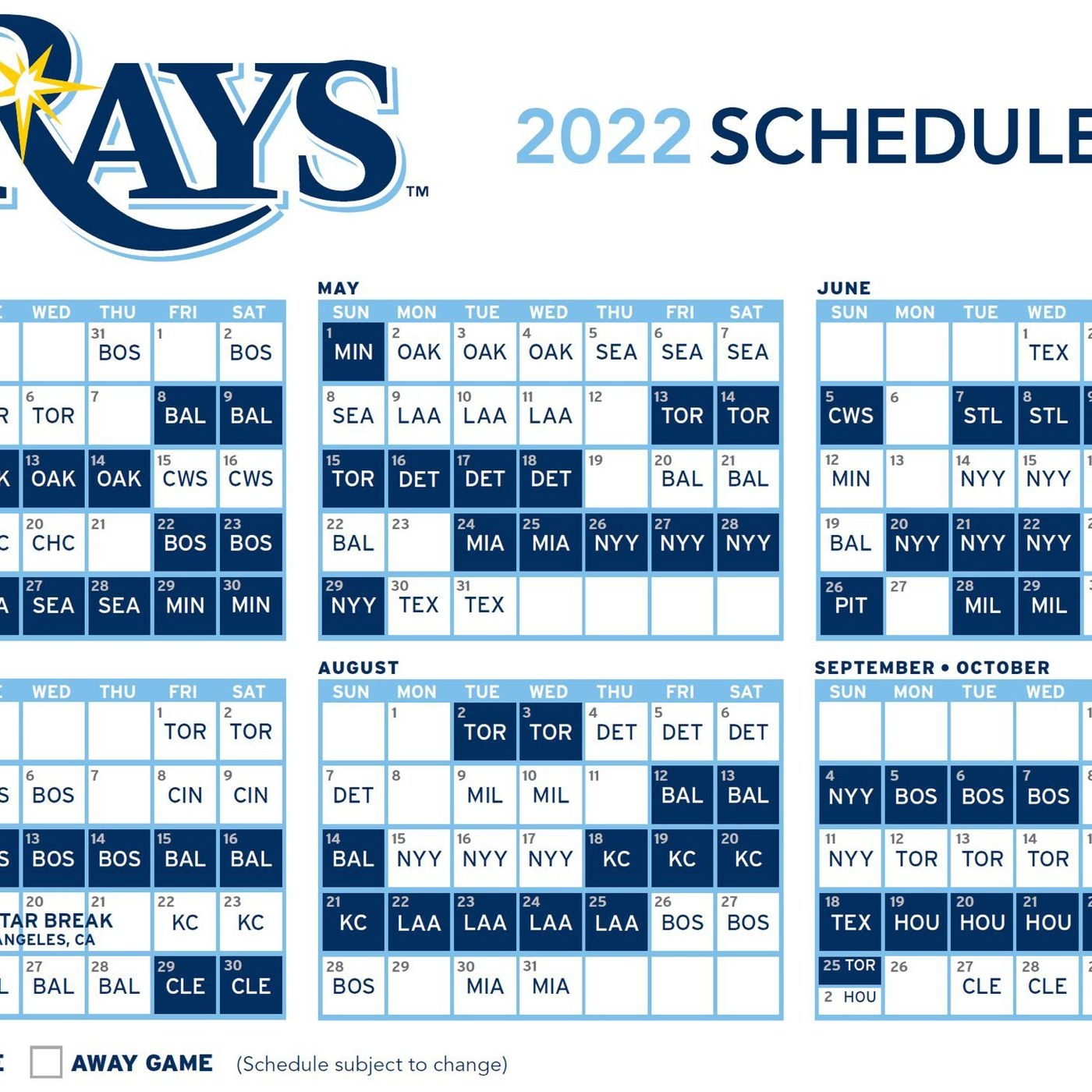 Tampa Bay Rays Schedule Printable Free Printable Templates