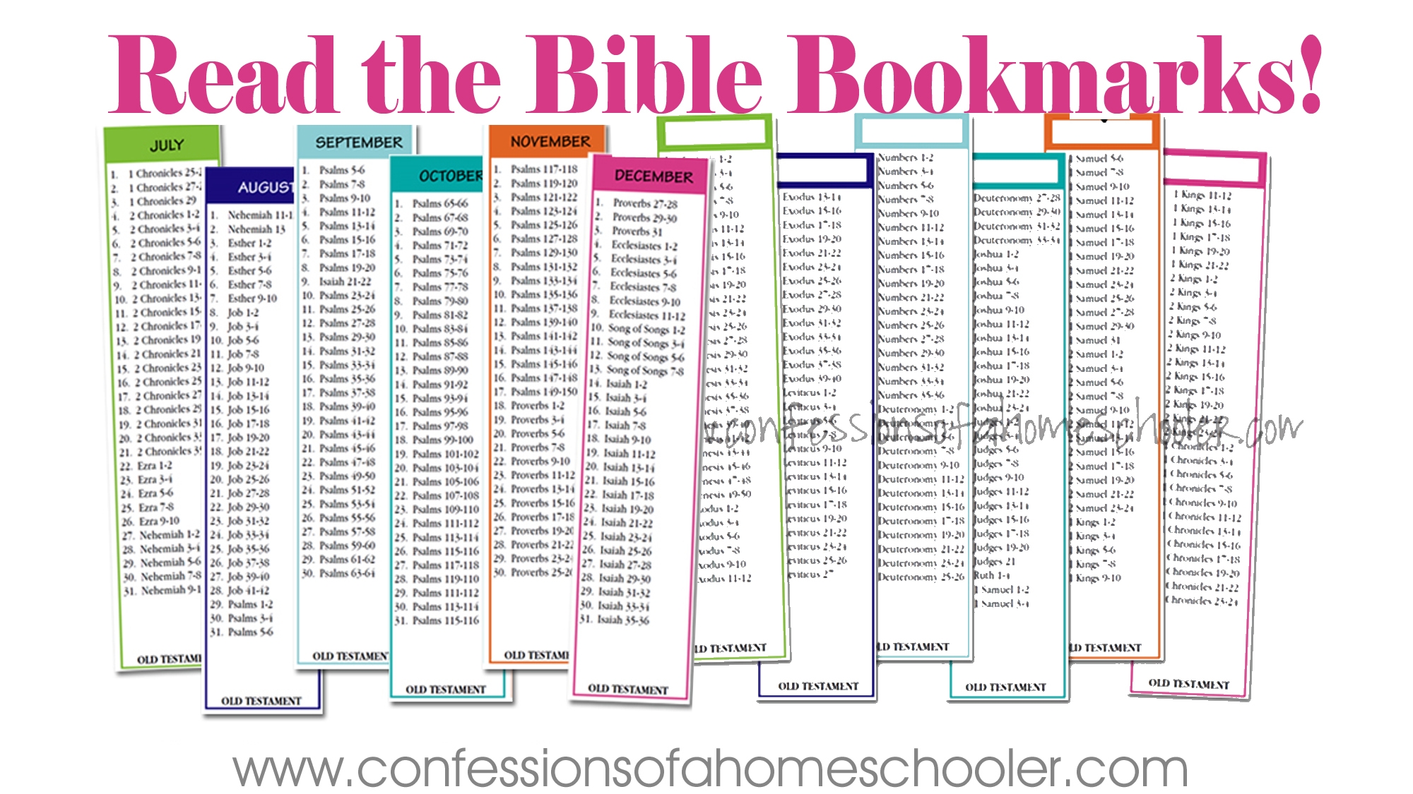 Read The Bible In Two Years Bookmarks Confessions Of A Homeschooler