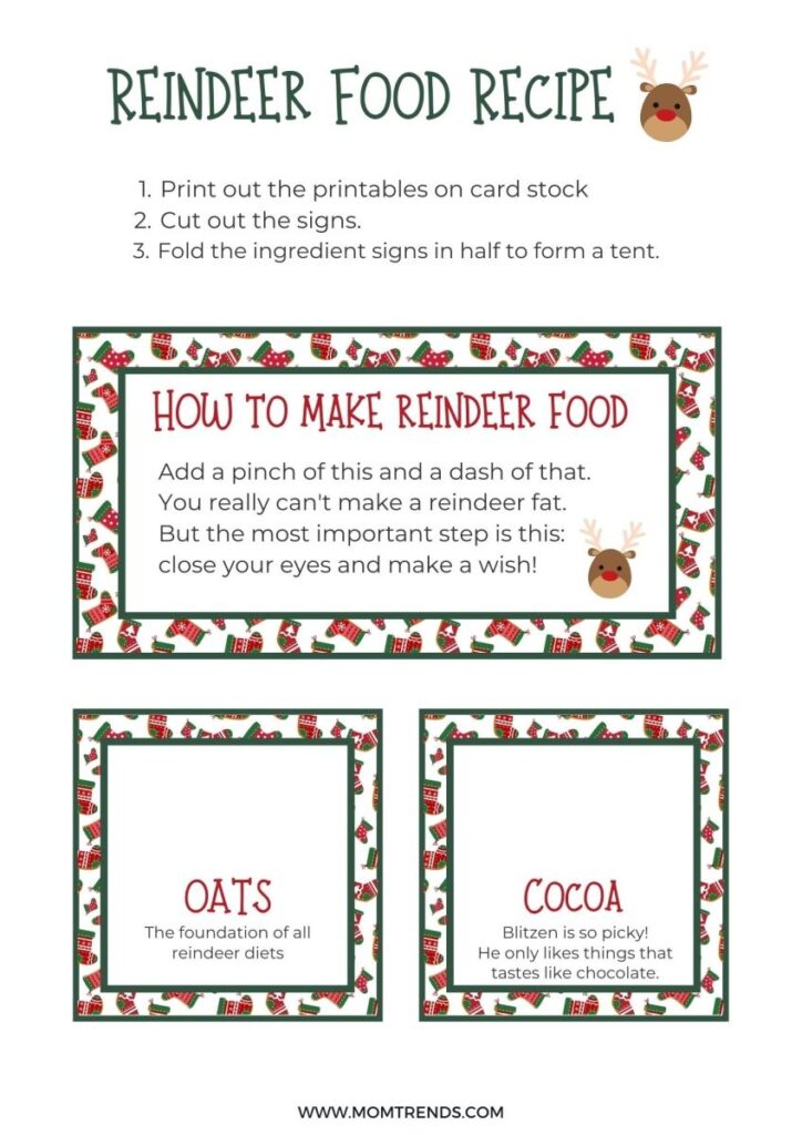 Free Reindeer Food Printable