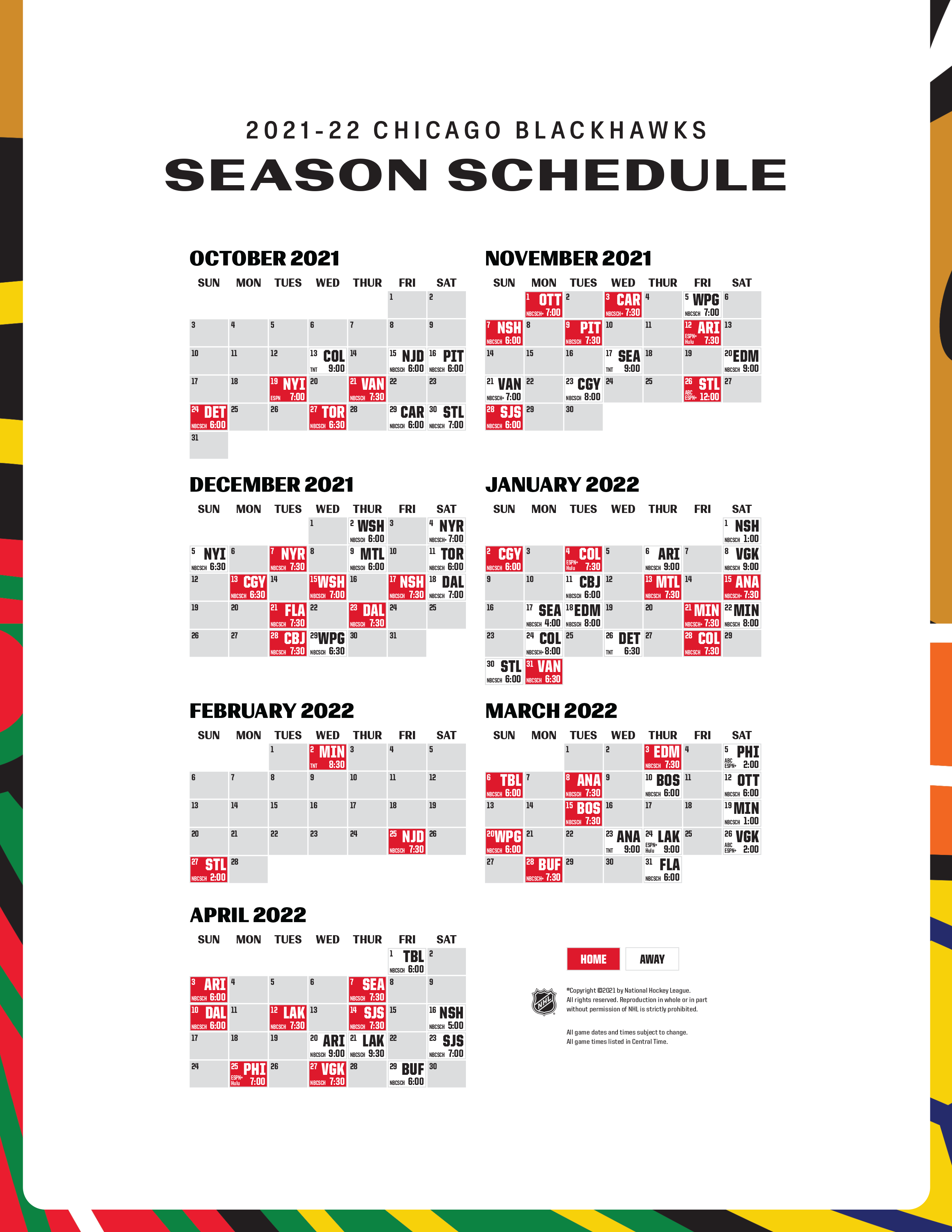 RELEASE Blackhawks Announce 2021 22 Broadcast Schedule