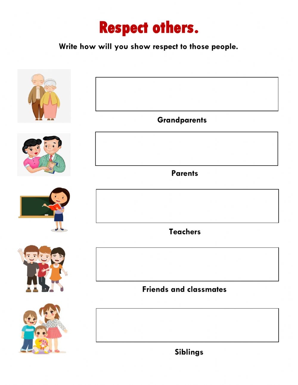 Free Printable Printable Respect Worksheets - Free Printable Templates