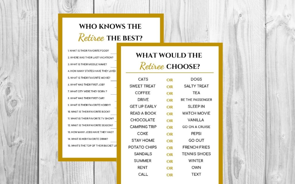Retirement Party Game Printable Who Knows The Retiree What Etsy