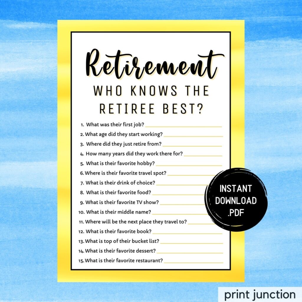 Retirement Party Games Who Knows The Retiree Best How Well Etsy