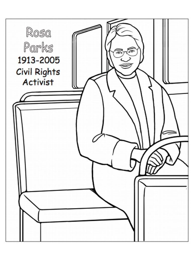 Rosa Parks Coloring Pages Free Printable