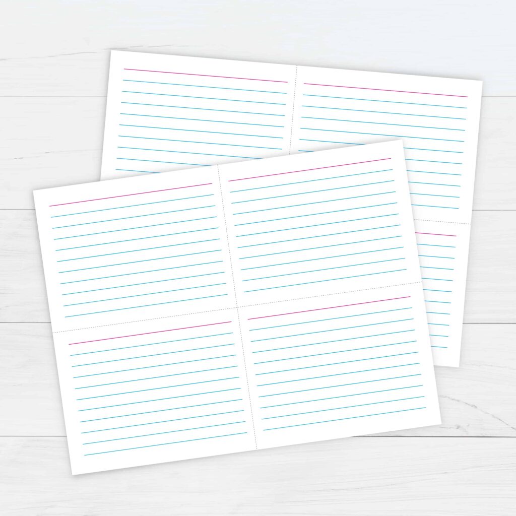 Ruled Index Cards Template Free Printable Download