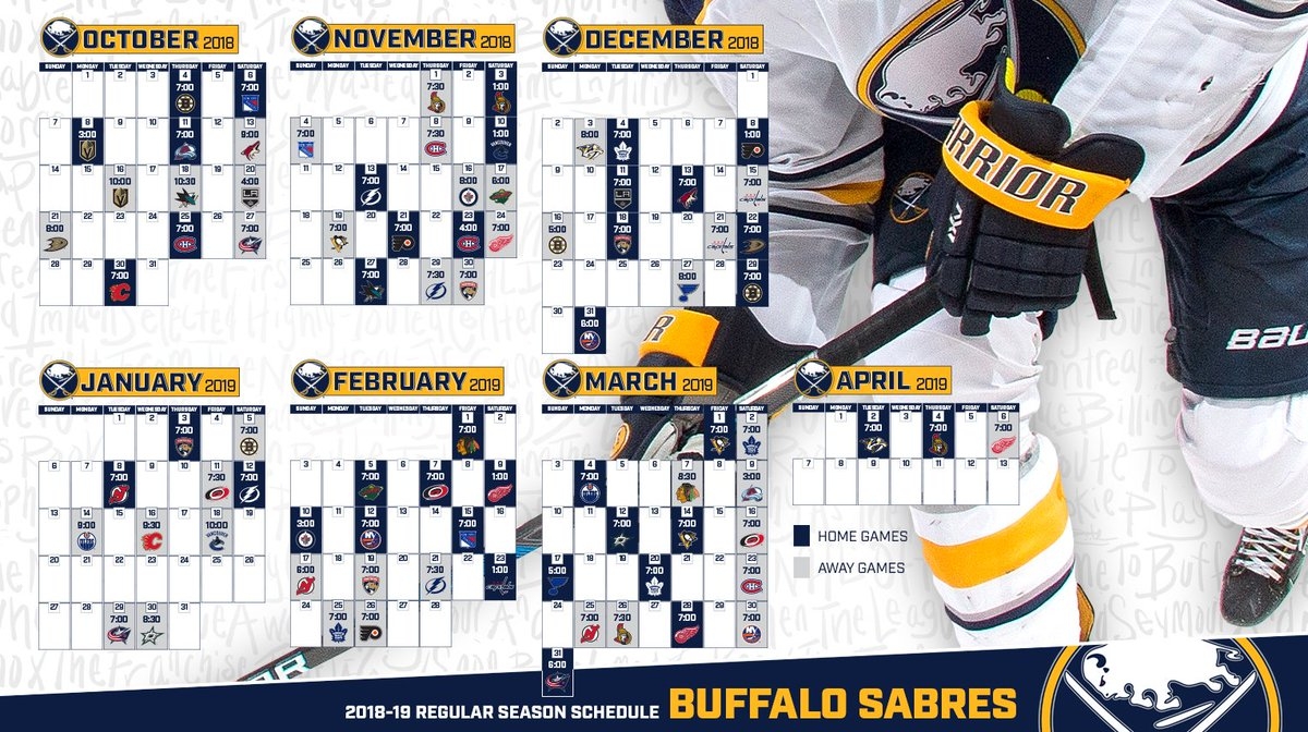 Sabres Home Schedule Printable