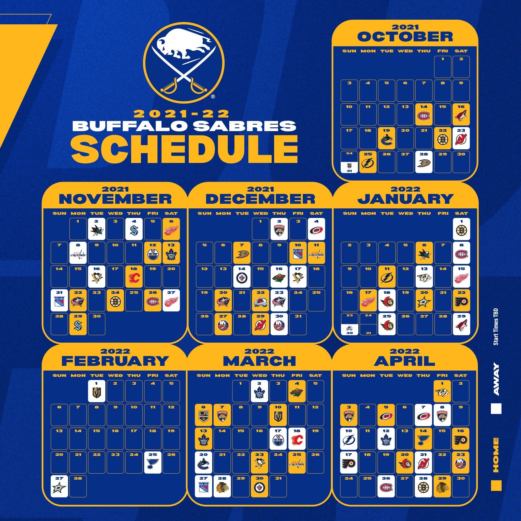 Sabres Unveil 2021 2022 Schedule