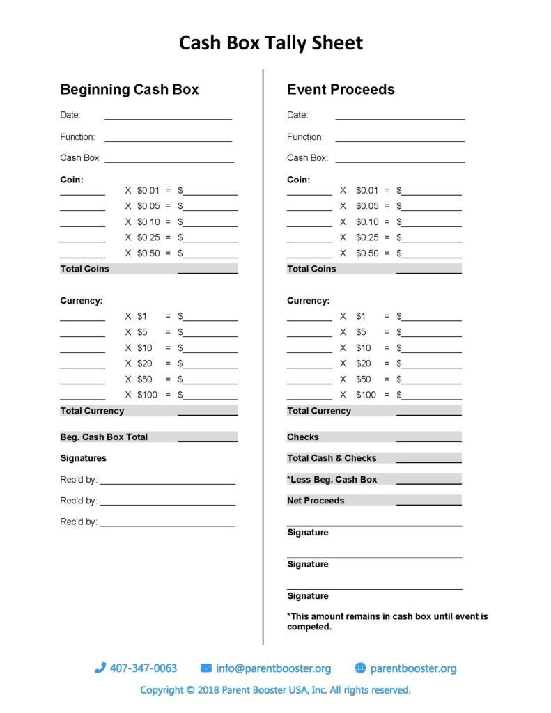 Cash Register Free Printable Cash Drawer Count Sheet