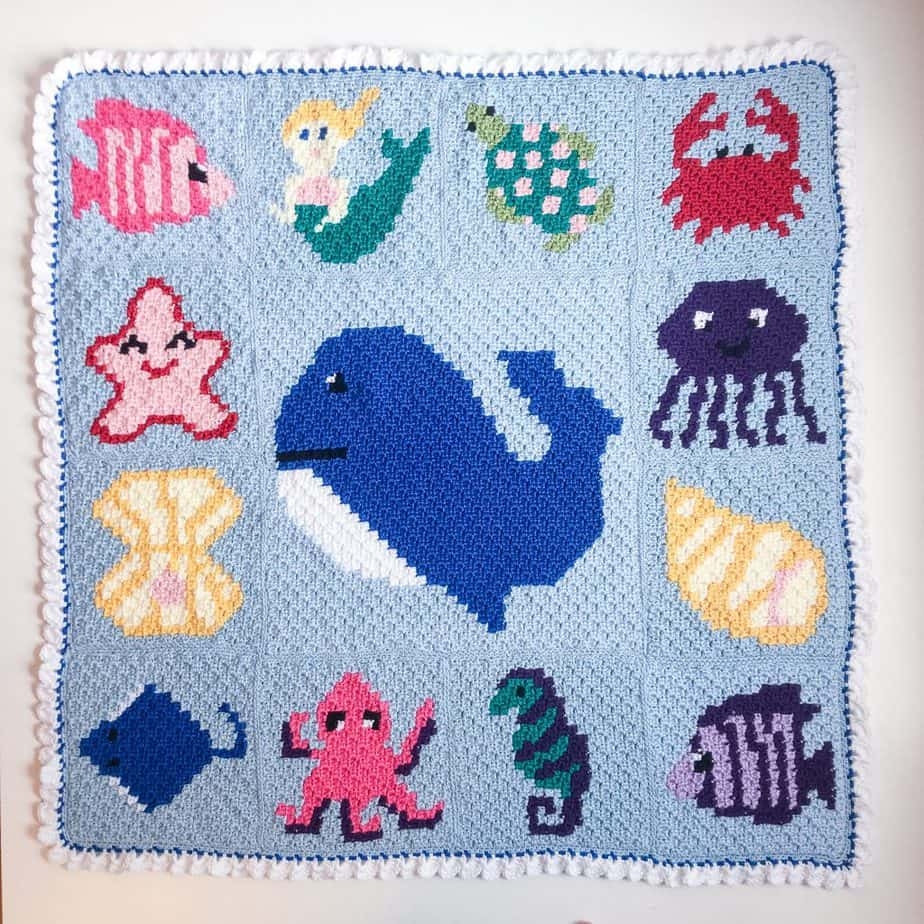 Sea Life C2C Blanket Graphgan Free Crochet Pattern Nana s Crafty Home