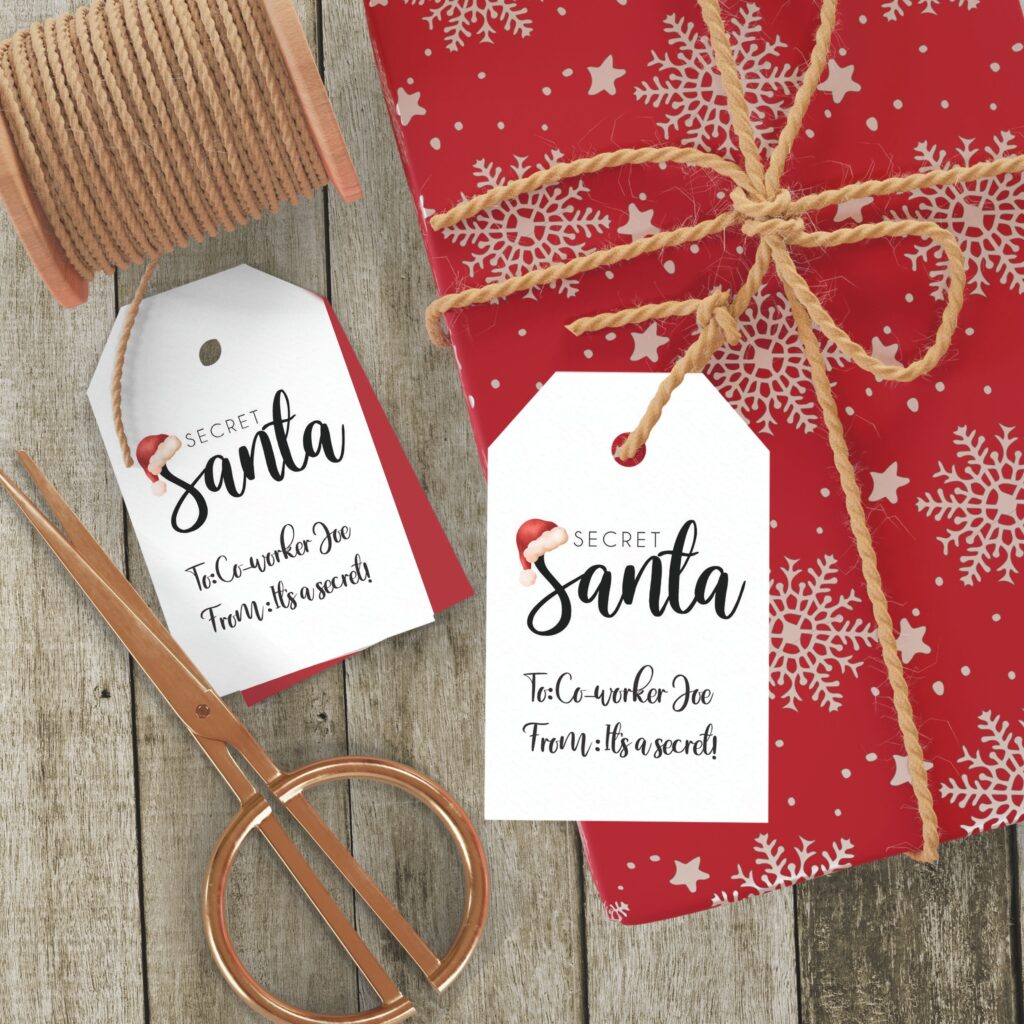 Secret Santa Gift Tags Christmas Favor Tags Printable Etsy de