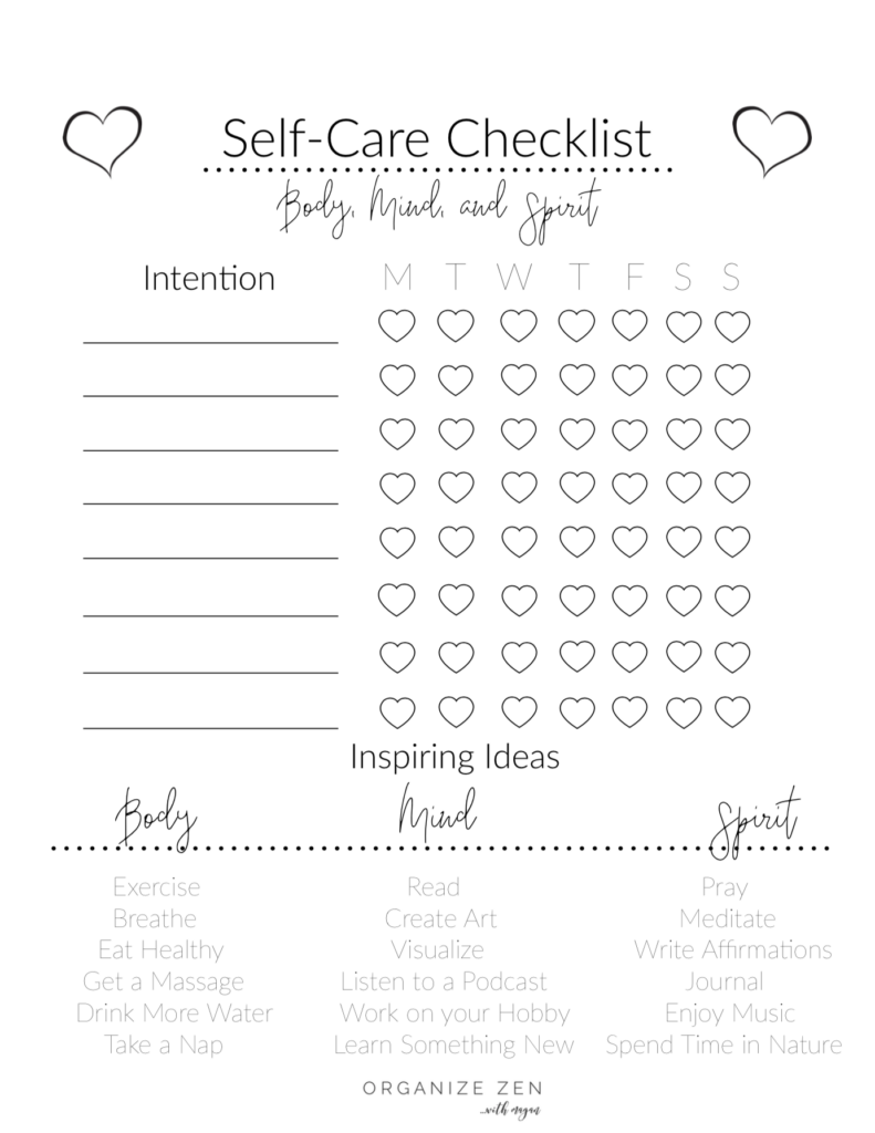 Self Care Checklist Free Printable Self Care Worksheets Self Care Beauty Routine Checklist