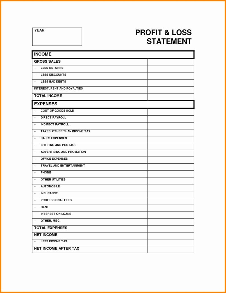 Self Employment Income Statement Template Beautiful Business Profit And Loss Statement For Self E Profit And Loss Statement Statement Template Income Statement