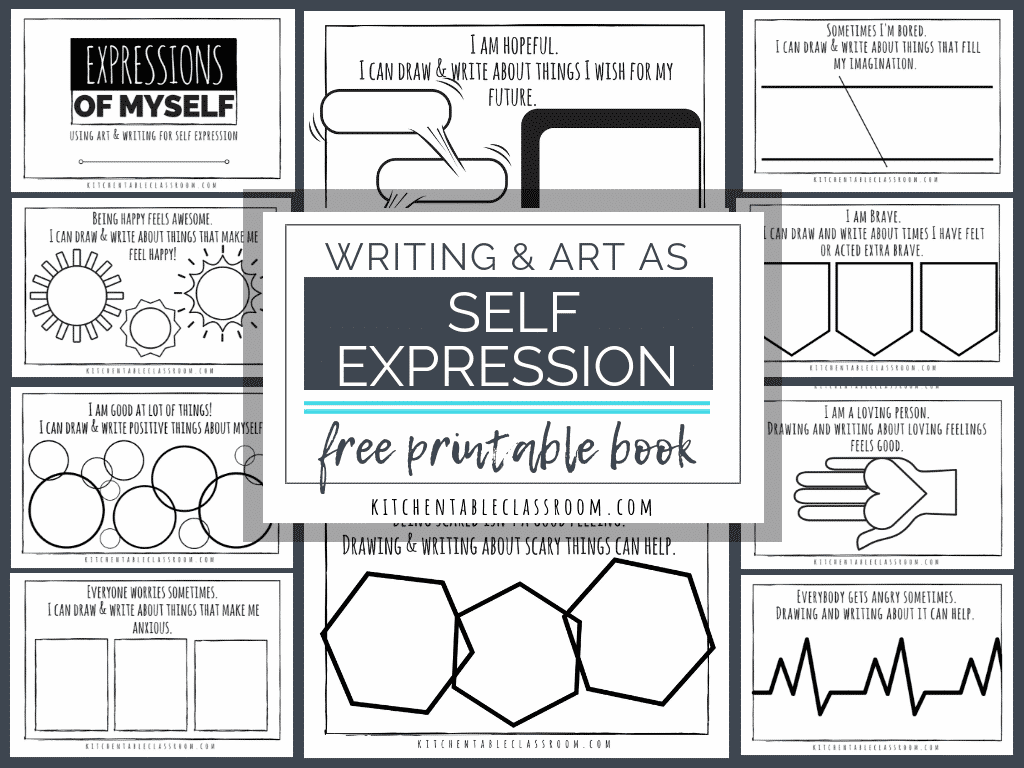 Self Expression Through Writing Art Free Self Esteem Worksheets The Kitchen Table Classroom