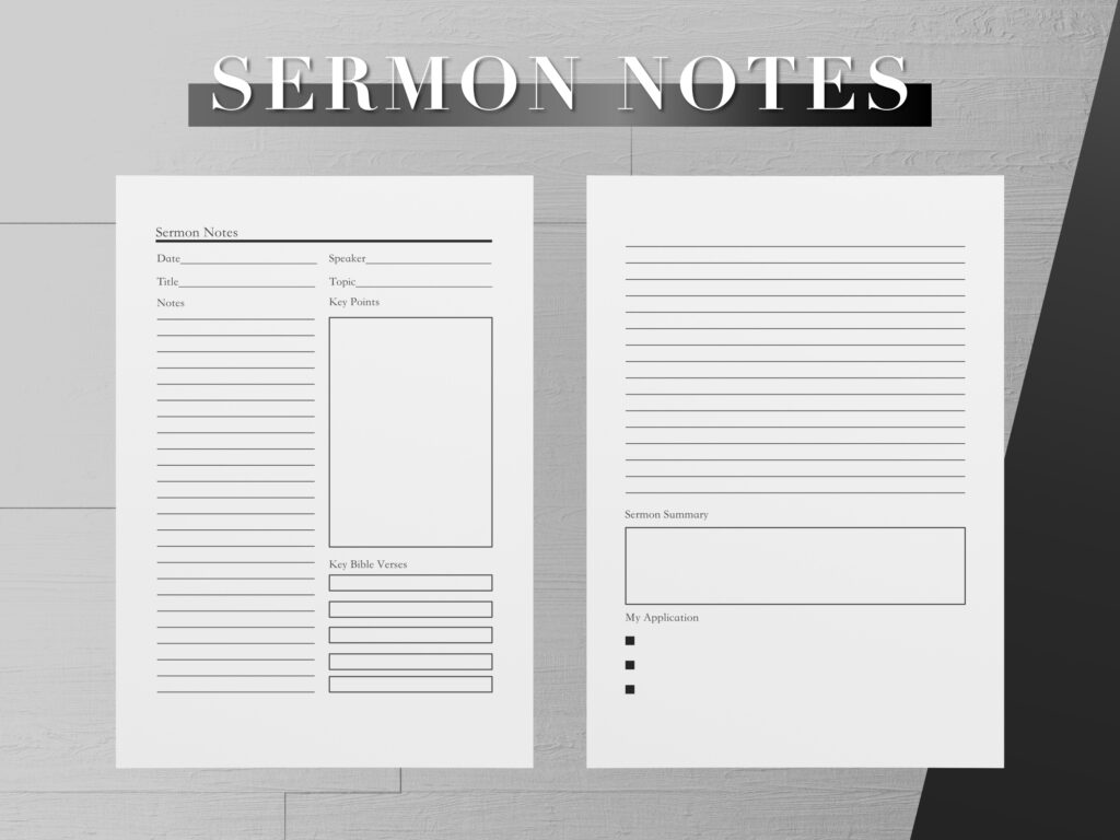 Sermon Notes Minimalist Grafik Von AscendPrints Creative Fabrica