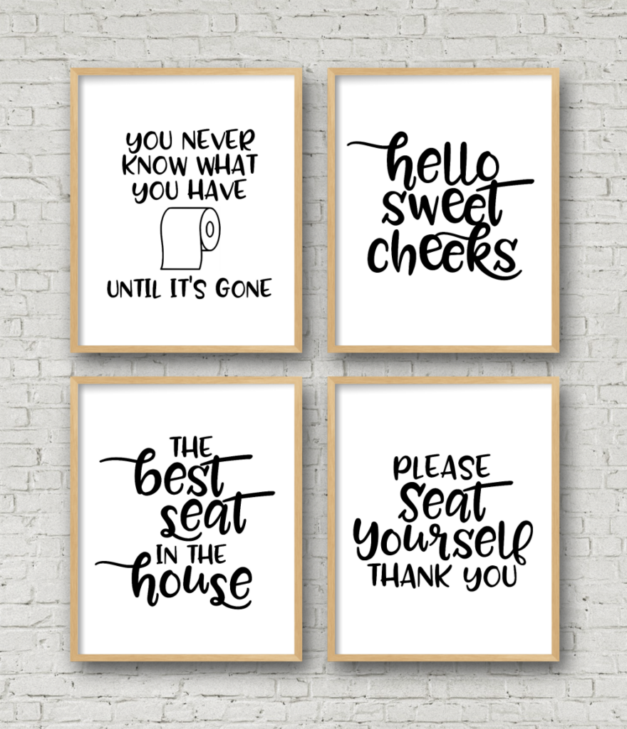 Set Of 4 Printable Bathroom Signs Kara Creates