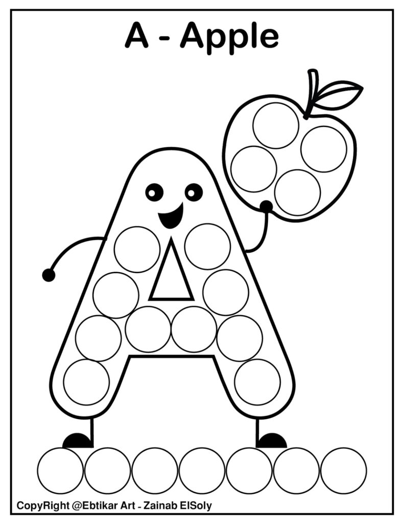 Set Of ABC Dot Marker Coloring Pages