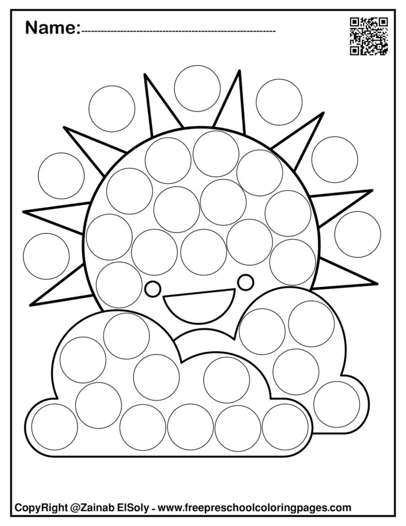 Set Of Spring Dot Marker Free Coloring Pages