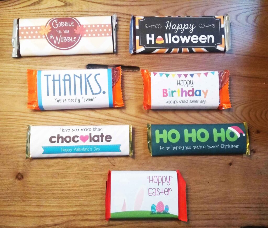 Seven FREE Candy Bar Wrappers For Every Occasion My Silly Squirts