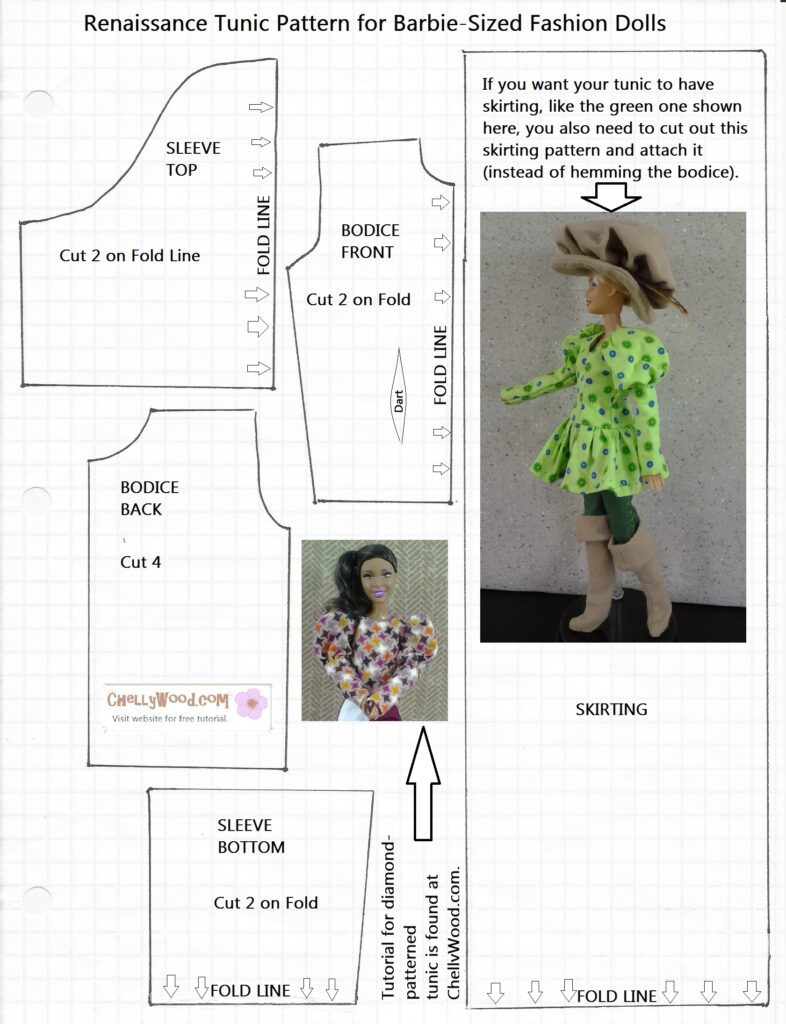Sew A medieval Outfit For fashiondolls W Free Pattern ChellyWood Free Doll Clothes Patterns