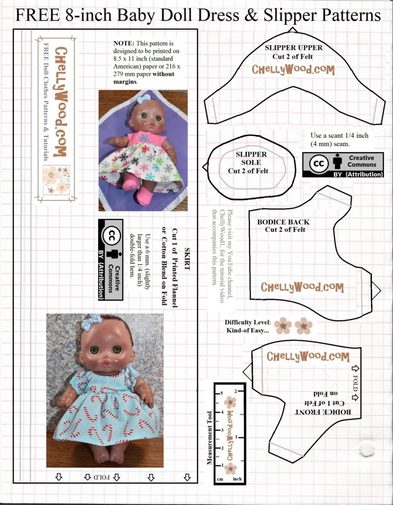 Sew A Pretty Christmas Dress For Your kids Baby dolls W FREE Patterns ChellyWood Free Doll Clothes Patterns