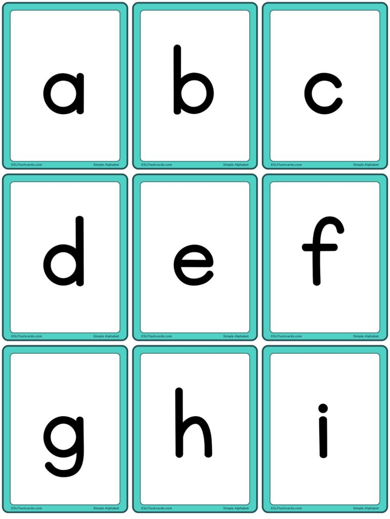 Alphabet Flash Cards Free Printable