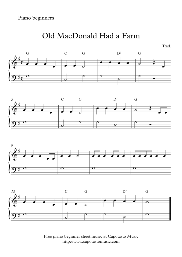 Printable Piano Sheet Music Free