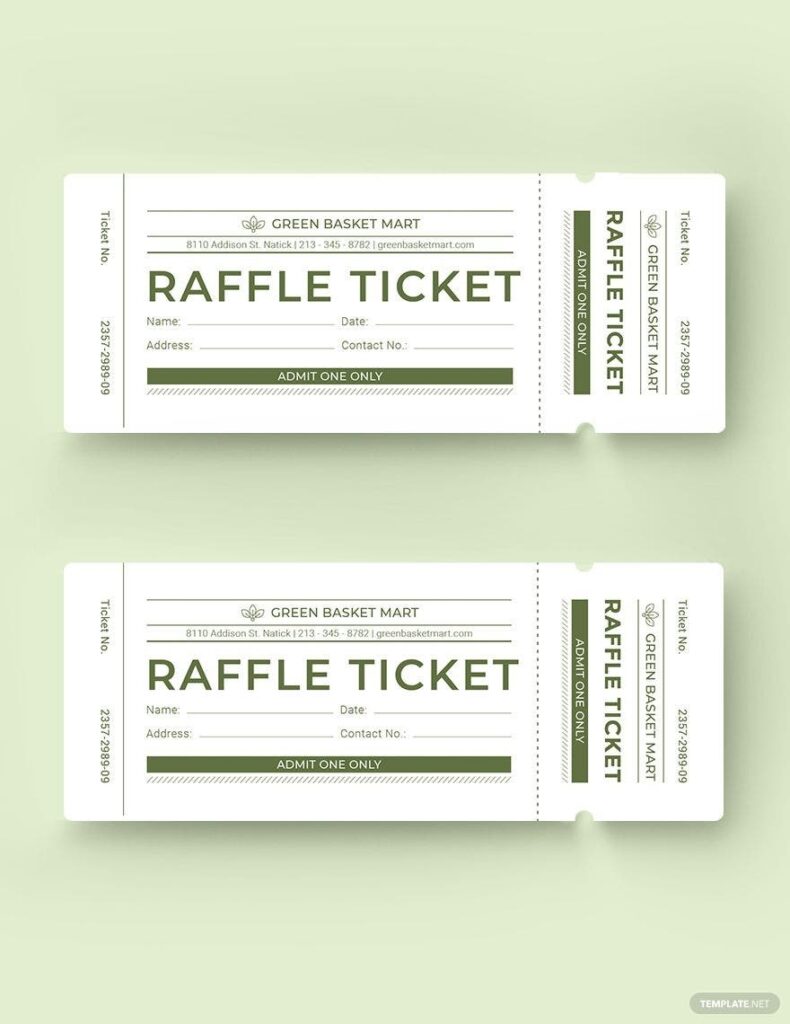 Simple Raffle Ticket Template Illustrator Word Apple Pages PSD Publisher Template